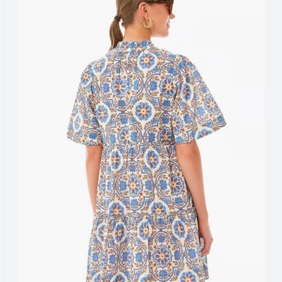 Tuckernuck Soleil Medallion Crawford Mini Dress XS 100% Cotton Short Sleeve - Picture 2 of 5